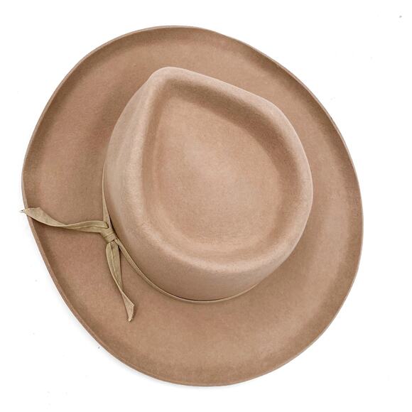 Lack of Color Zulu‎ II Hat Wool Fedora Sand Ribbon Sz M / 57 Women's - Picture 7 of 11